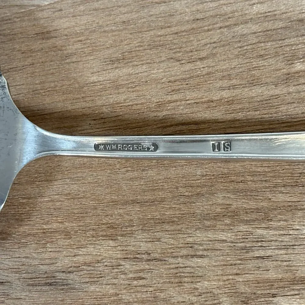 Silver Plated‎ Serving Spoon WM Rogers Set: Mountain Rose Pattern & Gravy Spoon